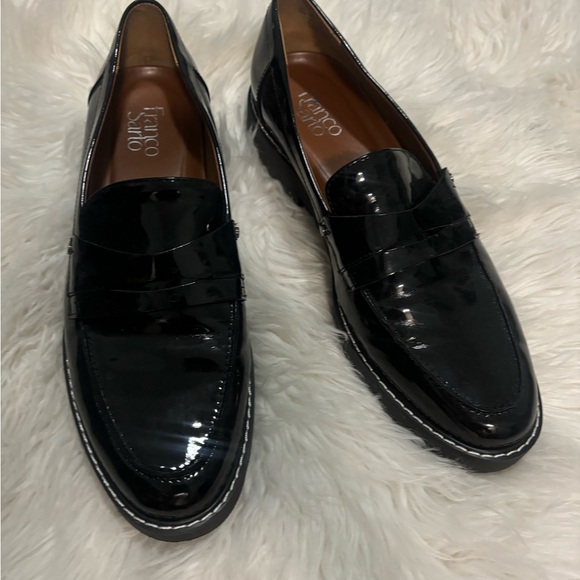 Franco Sarto Shoes - Franco Sarto Glossy women’s Cassandra Black Patent Leather Slip-On Loafers
